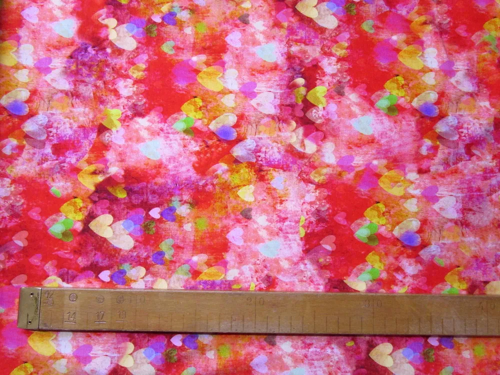 Úplet lososovo-červený "farebné srdiečka"