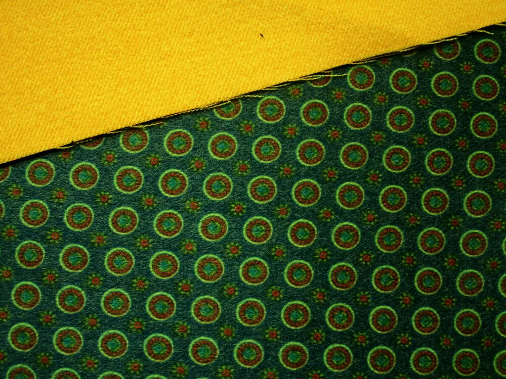 Flauš zeleno-modrý "pomarančová bodka"