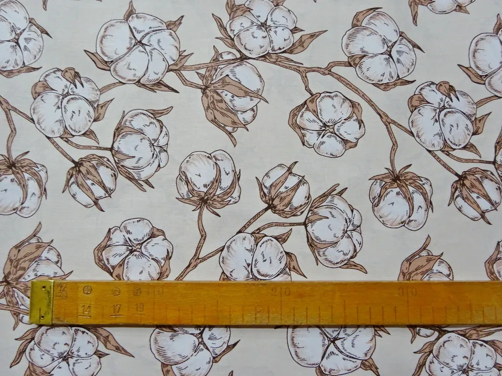 Bavlna svetlobéžová "bielo-hnedá bavlna"