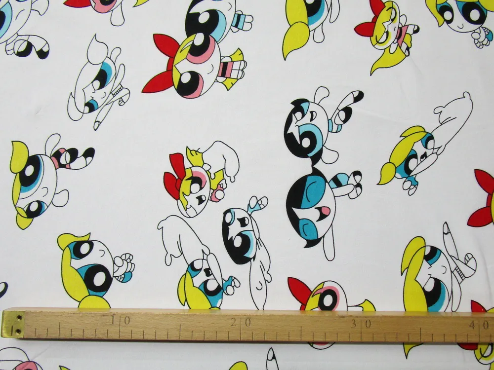 Teplákovina biela "komiksové dievčatá"