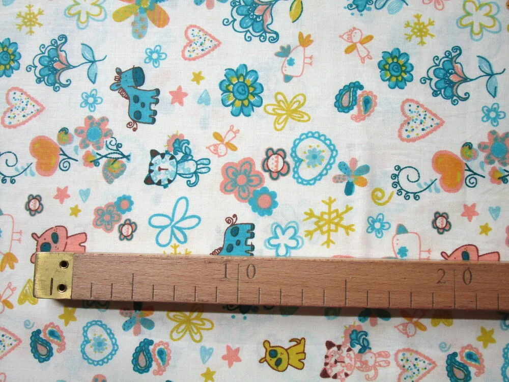 Bavlna maslová "zvieratká, kvety" 