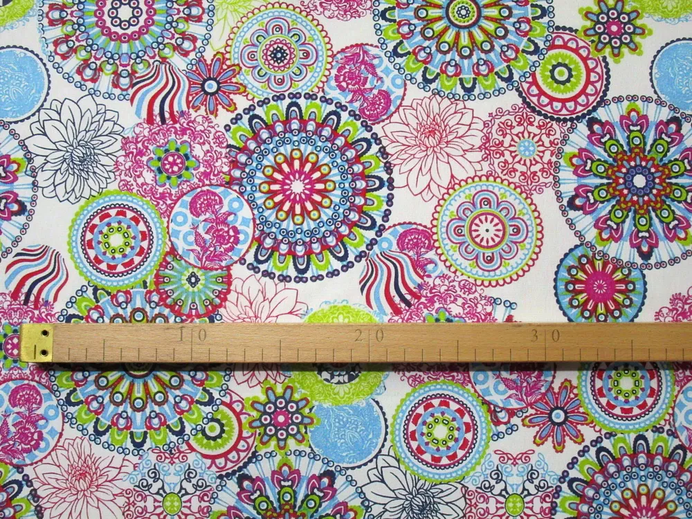 Teplákovina smotanová "mandala, kvet"