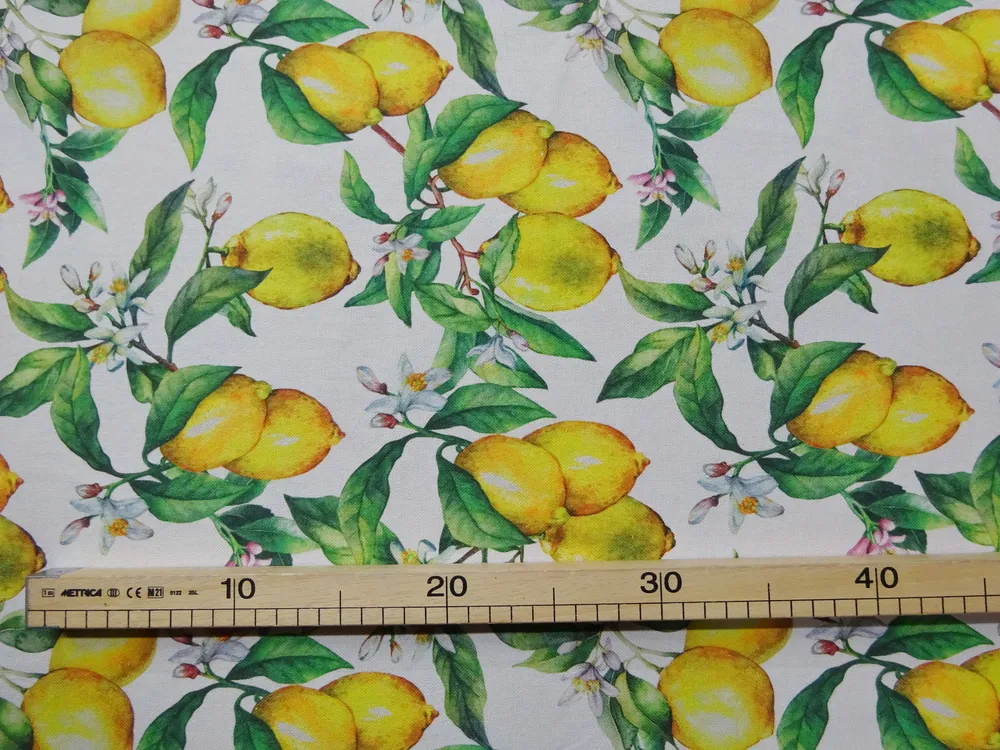 Poťahovka biela "žlté citróny" 