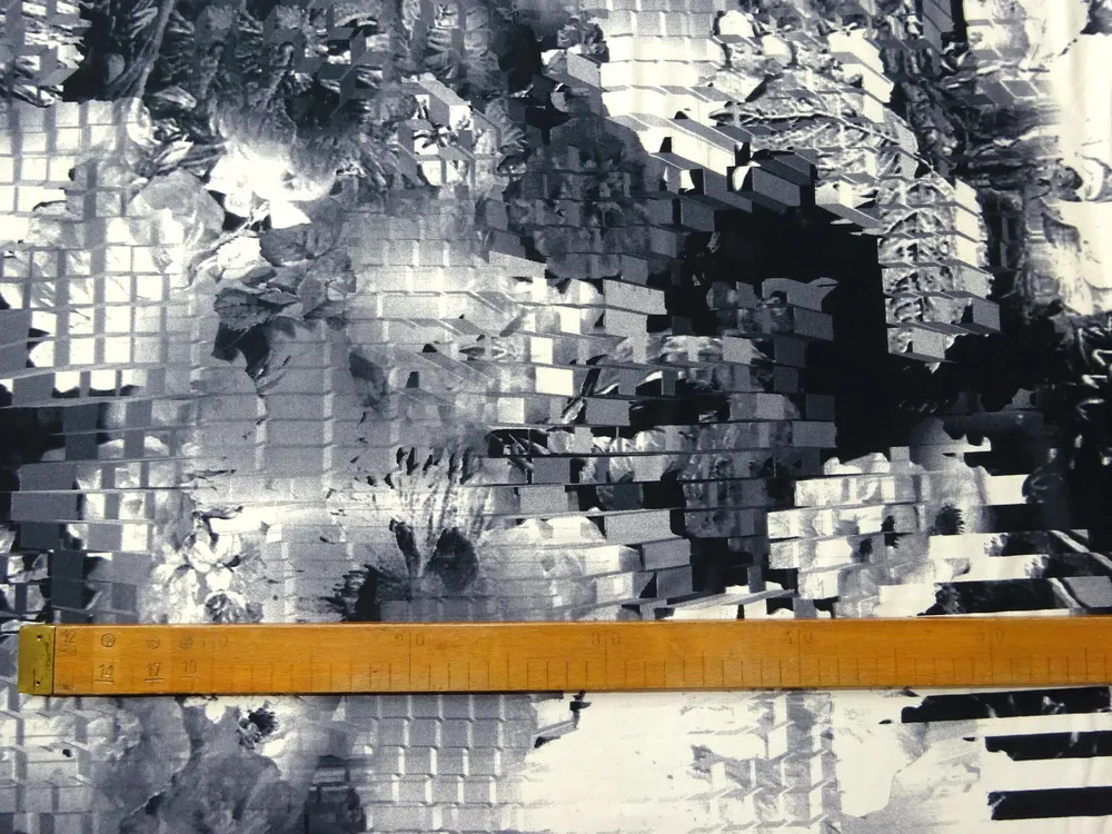 Úplet smotanovo-sivý "abstraktný vzor"