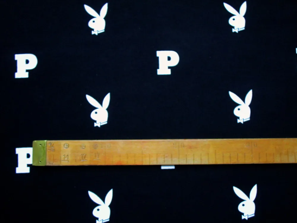 Teplákovina čierna "biely playboy" 