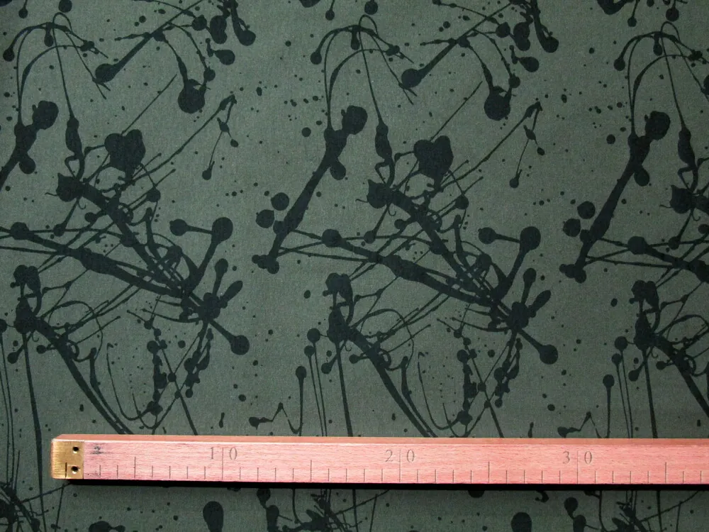 Teplákovina olivová "čierne prskance" 