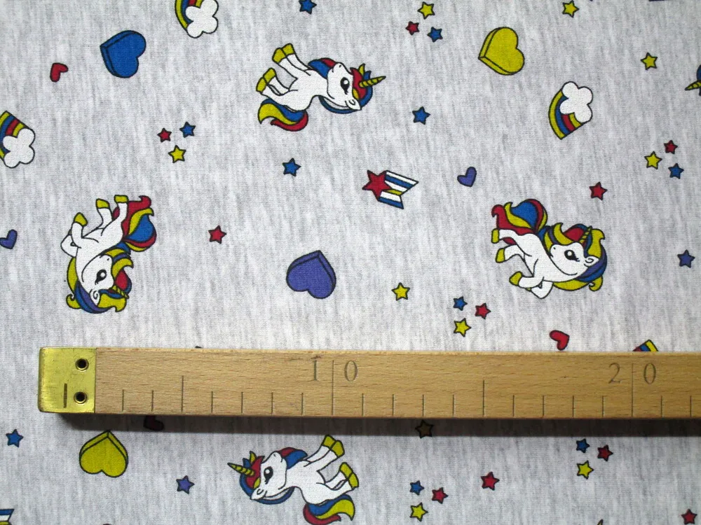 Teplákovina sivý melír "jednorožec"