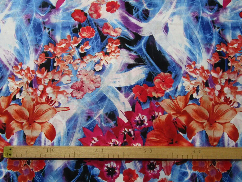 Šatovka bielo-fialovo-modrá "kvety" - zbytok 