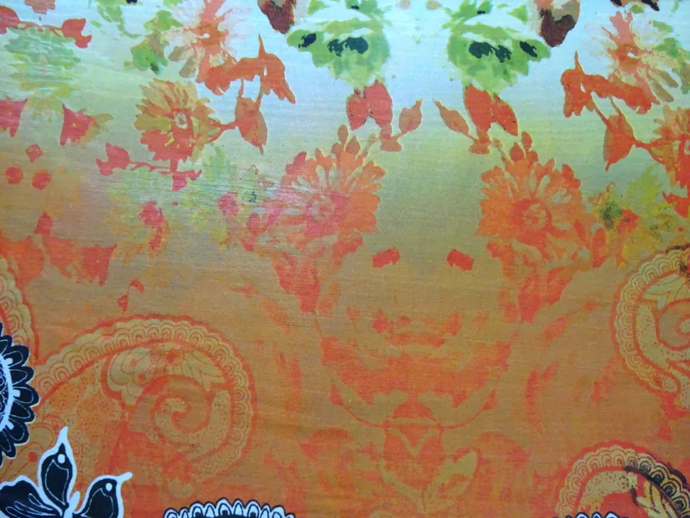 Šifón Evelína "ornamenty, motýl" - bordúra 