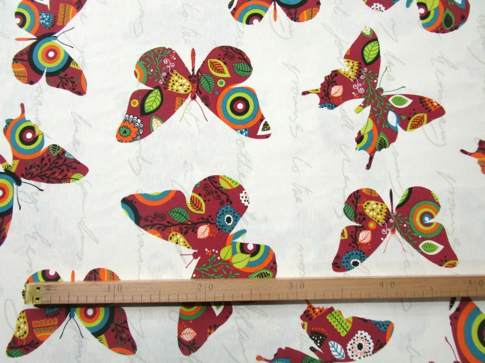 Poťahovka maslová "motýľ, nápisy"