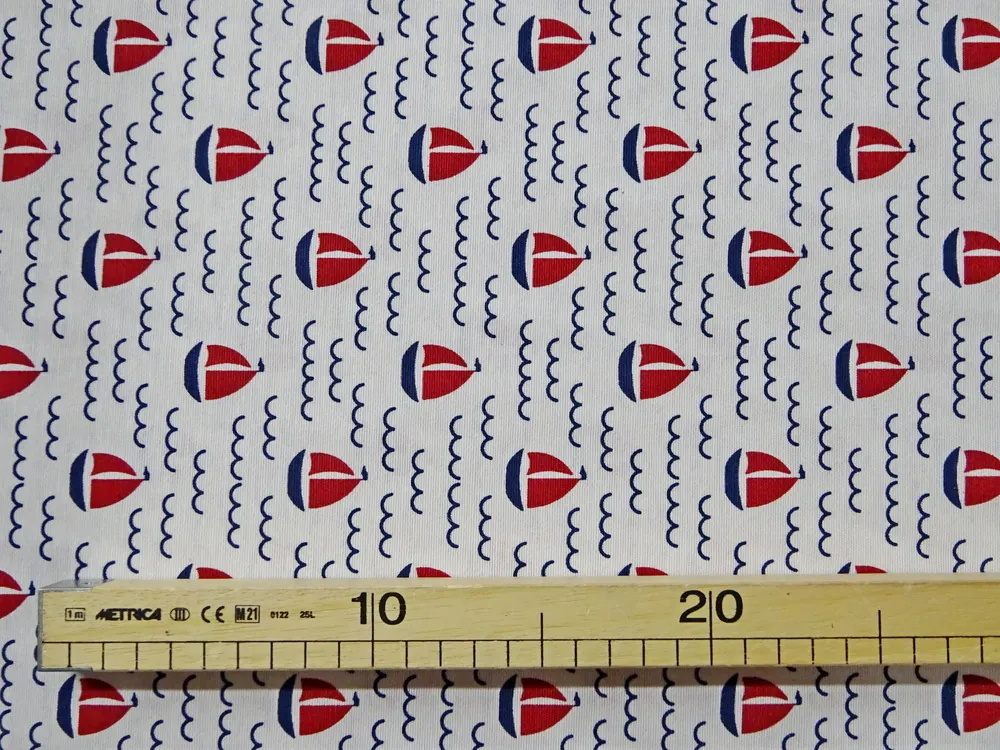 Poťahovka biela "plachetnica, vlnky" 