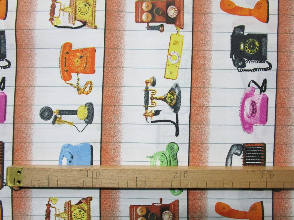 Bavlna biela "farebné telefóny"