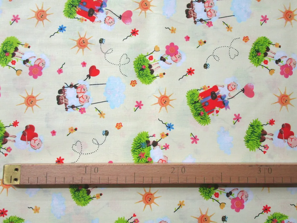 Bavlna svetložltá "ovečky"