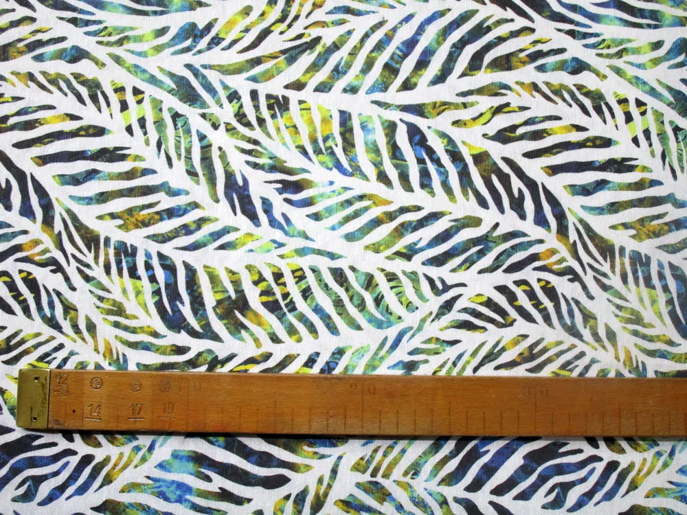 Poťahovka biela "žlto-modré listy"