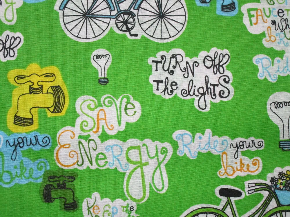 Bavlna zelená "save energy"