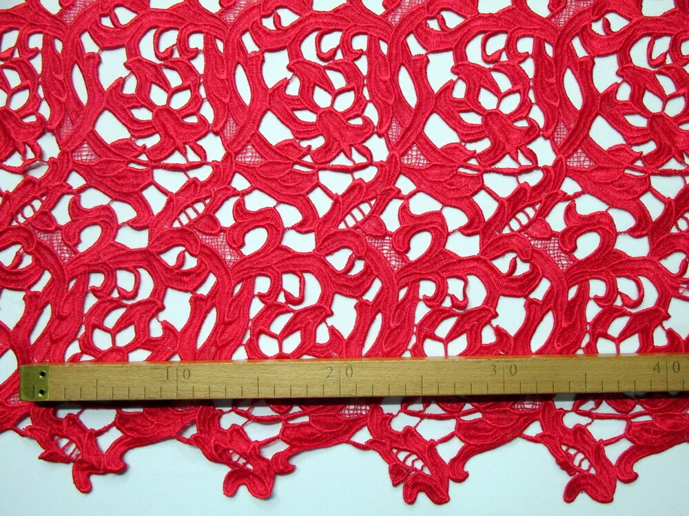 Krajka Dubaj červená "ornamenty"