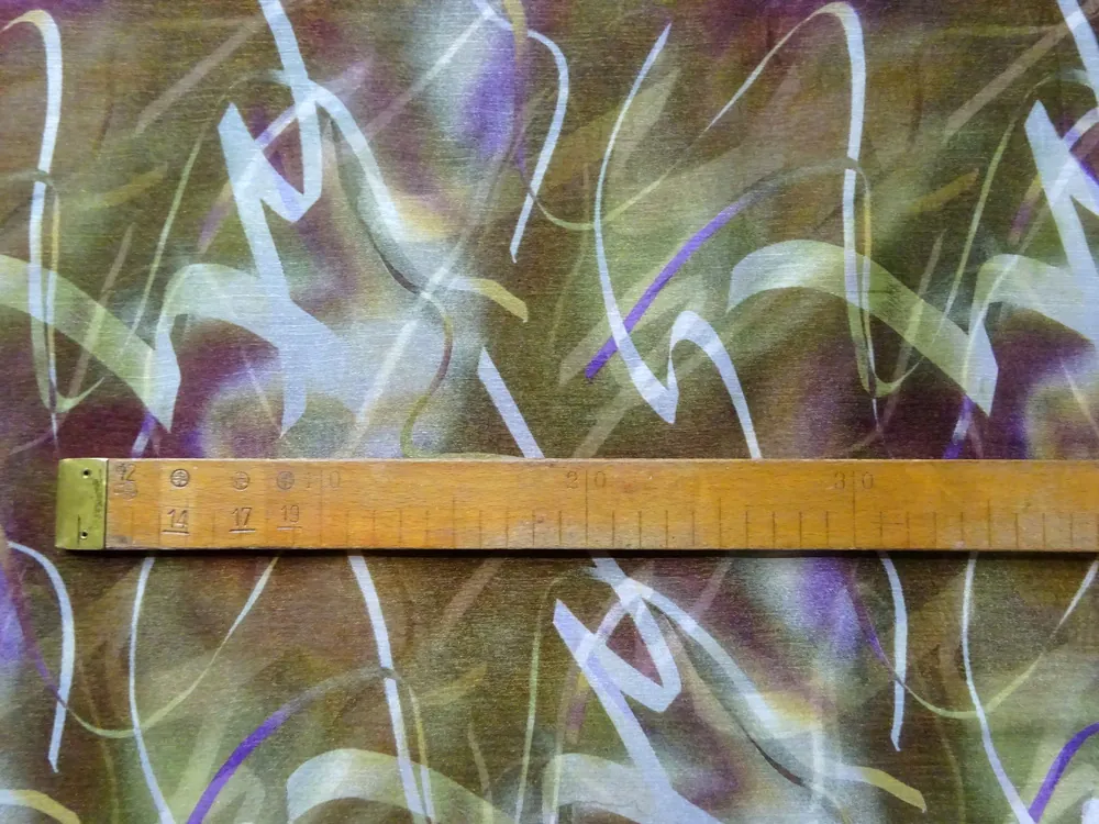 Šifón PTD "olivovo-béžovo-bielo-fialový"