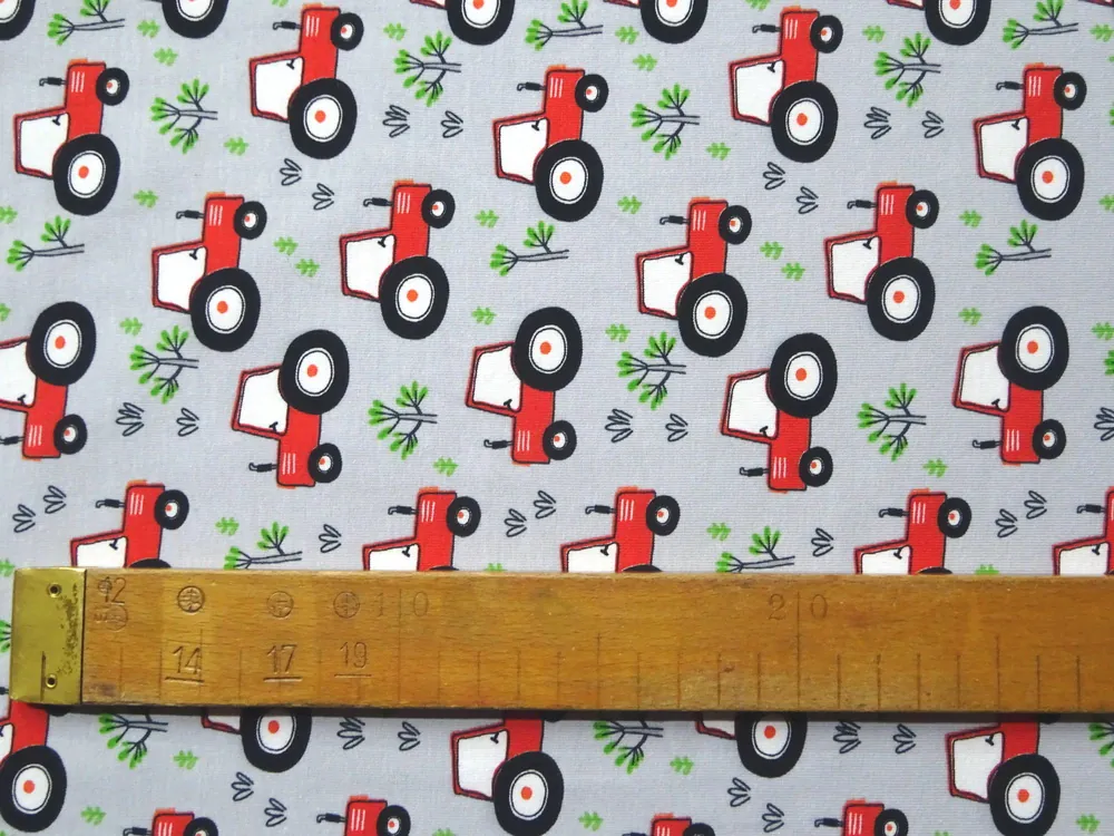 Úplet sivý "červený traktor" 