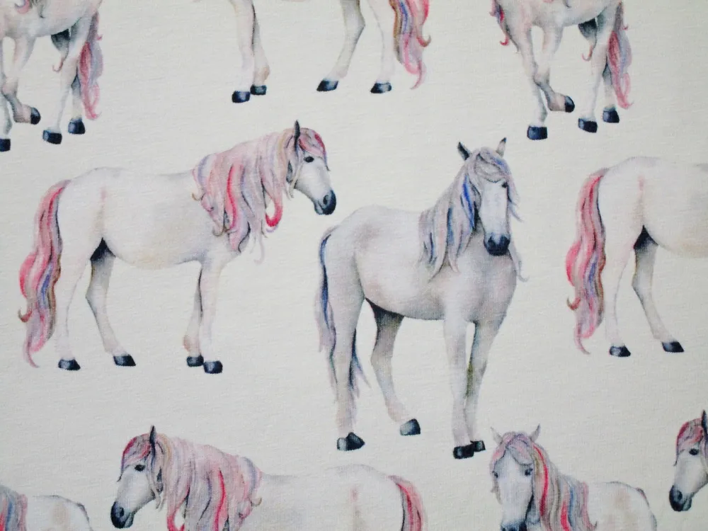 Úplet smotanový "sivo-ružový koník" 