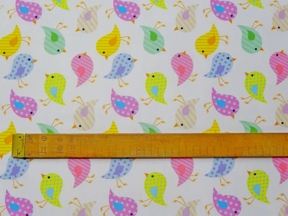 Úplet biely "farebný vtáčik"