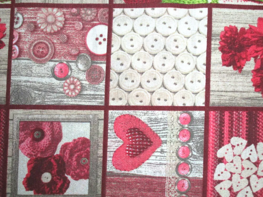 Poťahovka hnedá "srdiečko, gombíky, kvety"