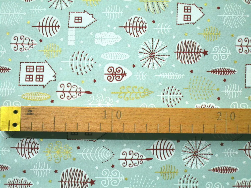 Bavlna mintová "vianočný motív" 