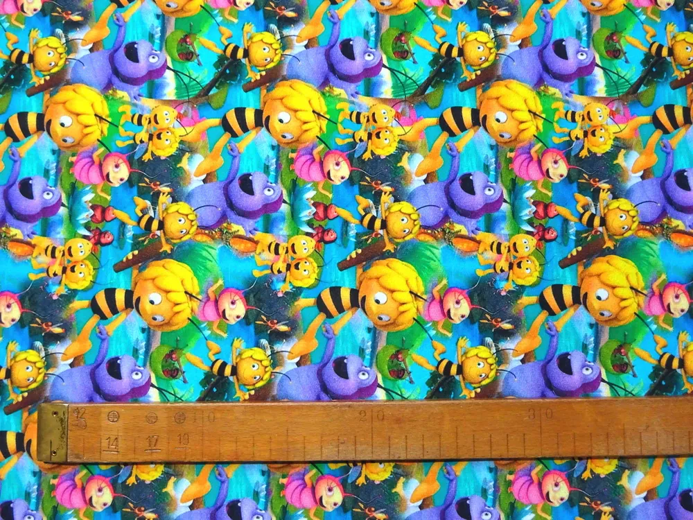 Teplákovina tyrkysovo-zelená "včielka Mája"