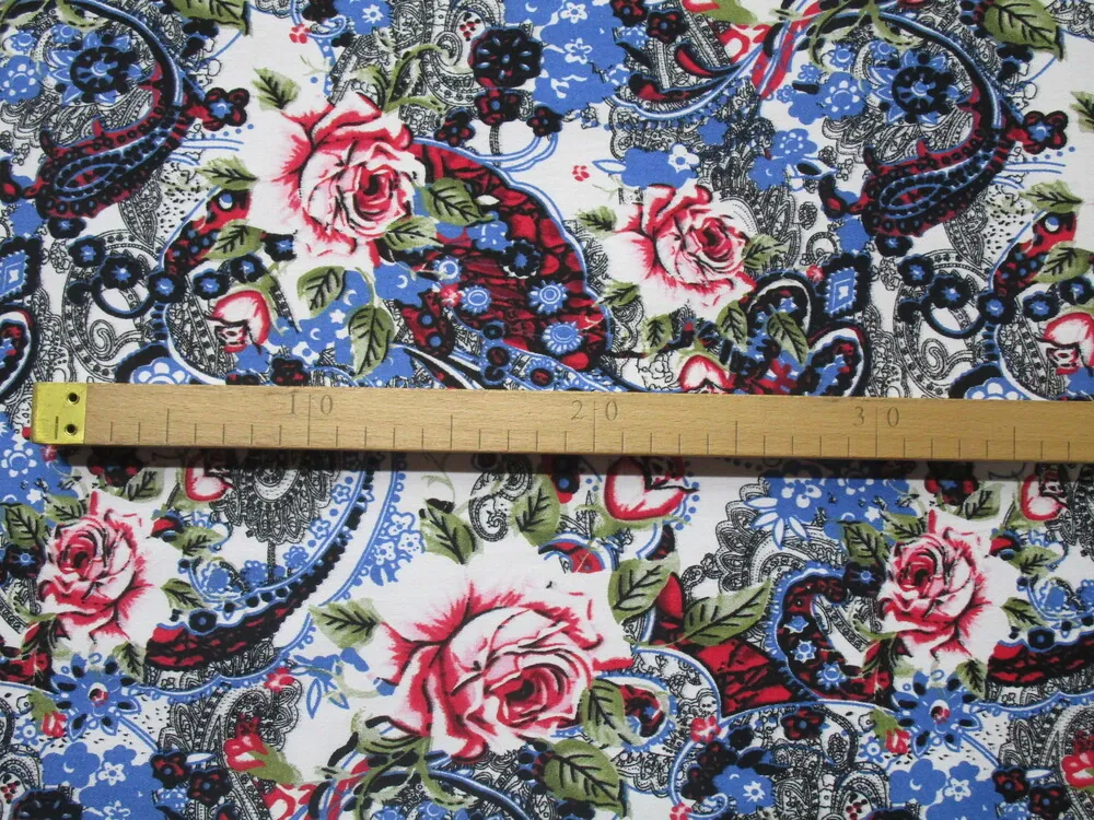 Riflovina biela "ruža na kašmírovom vzore"