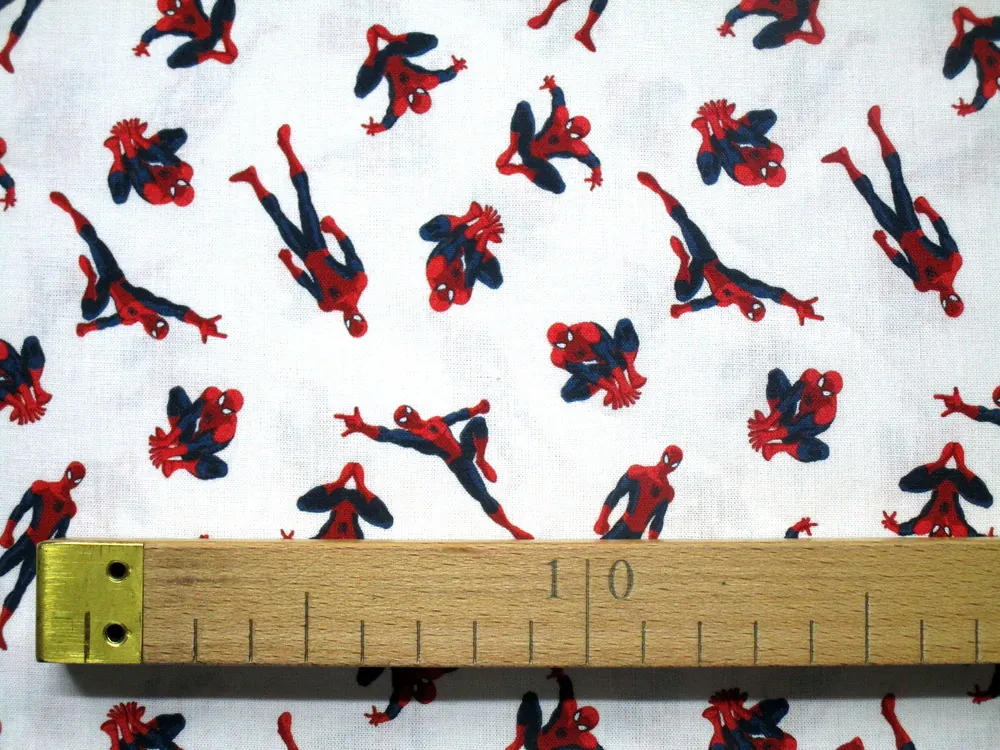 Bavlna biela "SPIDERMAN" - licencovaná 