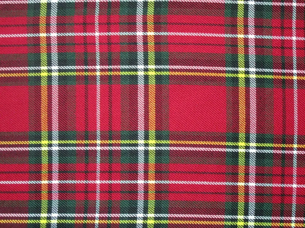 Kostýmovka červená "bielo-žlto-zeleno-čierne káro"