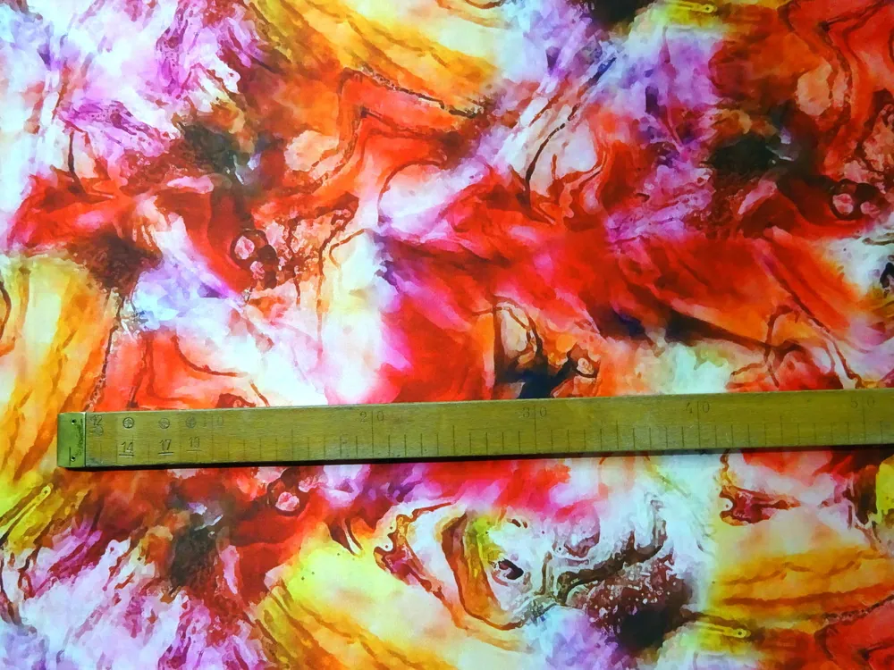 Satén s hodvábom farebný "rozpité fľaky" - zbytok