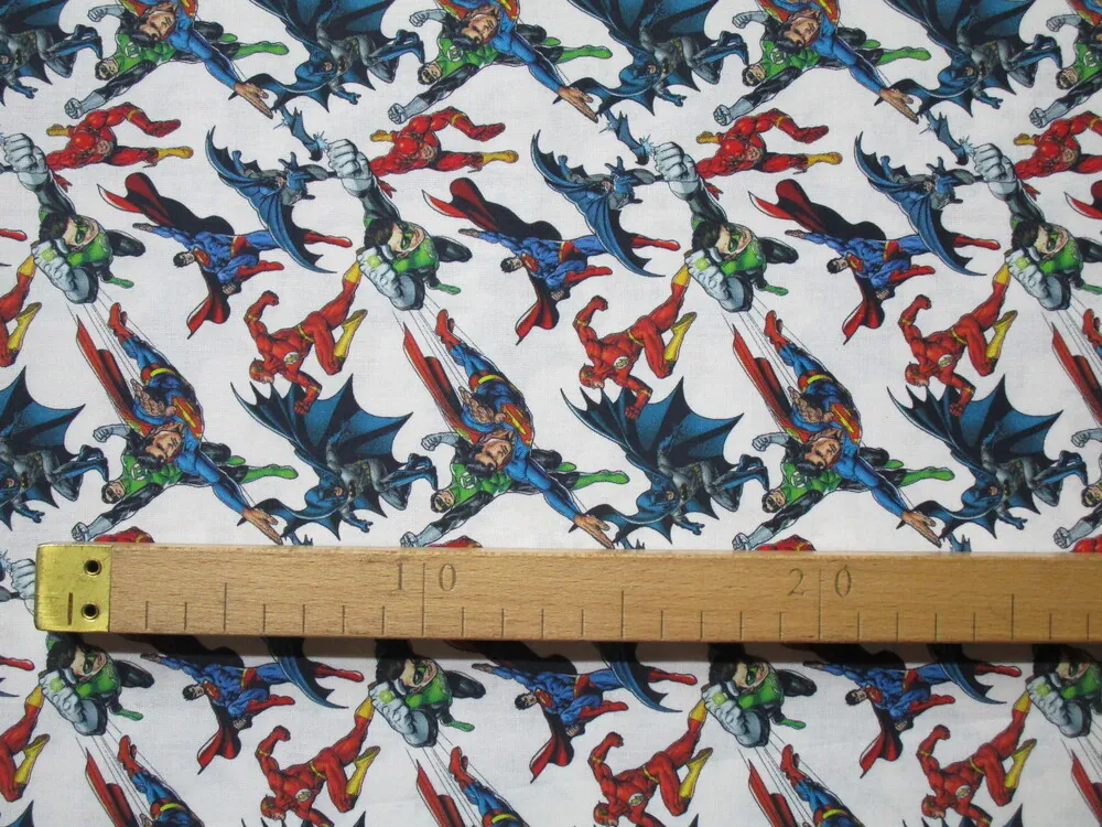 Bavlna biela "superhrdinovia" - licencovaná