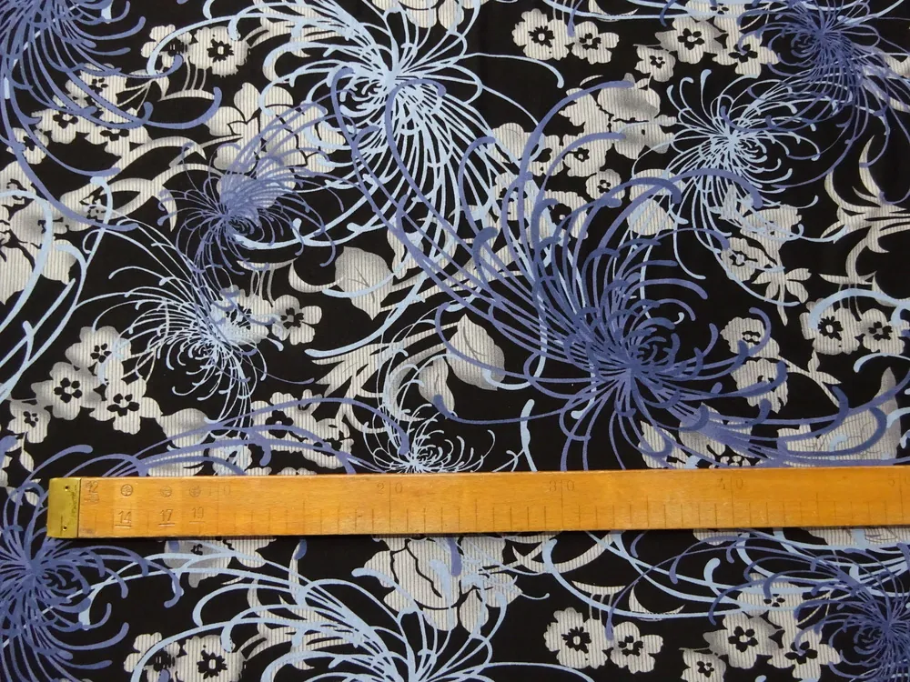 Úplet čierny "sivo-modrý vzor" zbytok