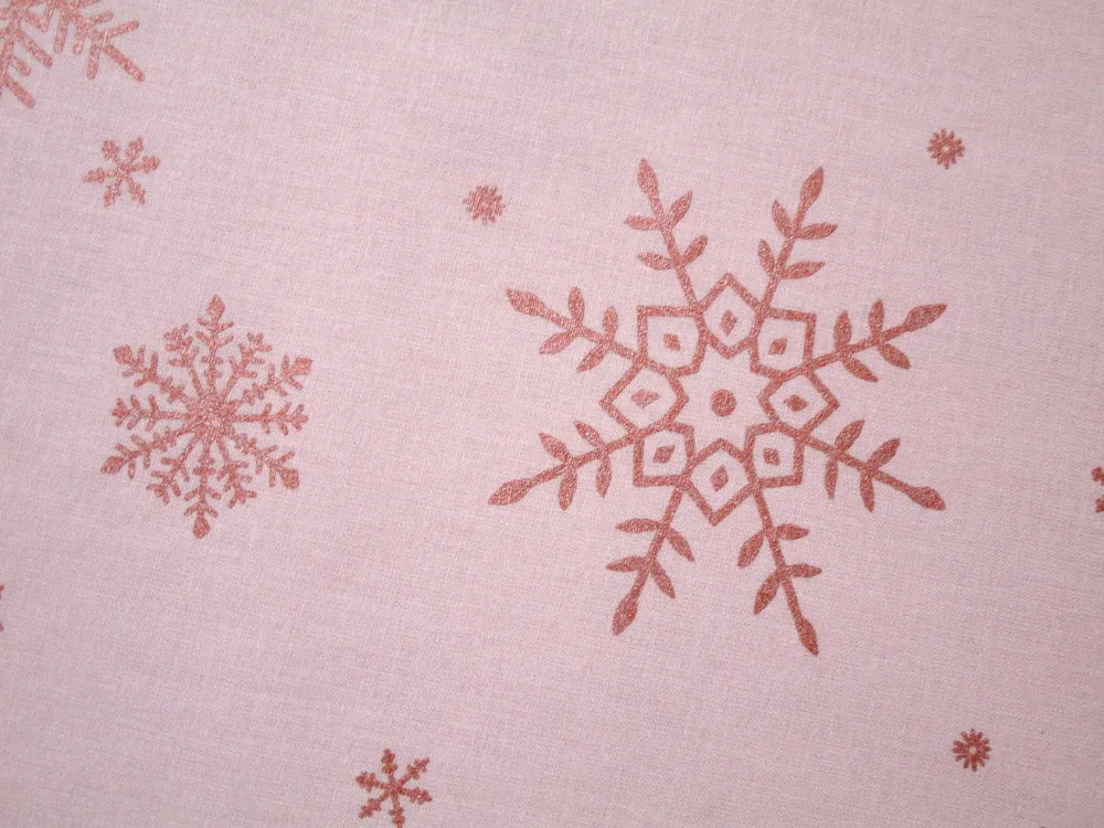 Bavlna ružová "lesklé vločky" - certifikovaná