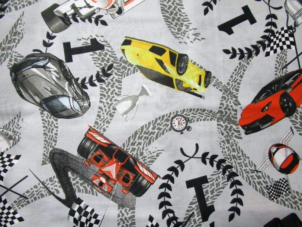 Bavlna sivá "lamborghini, formula"