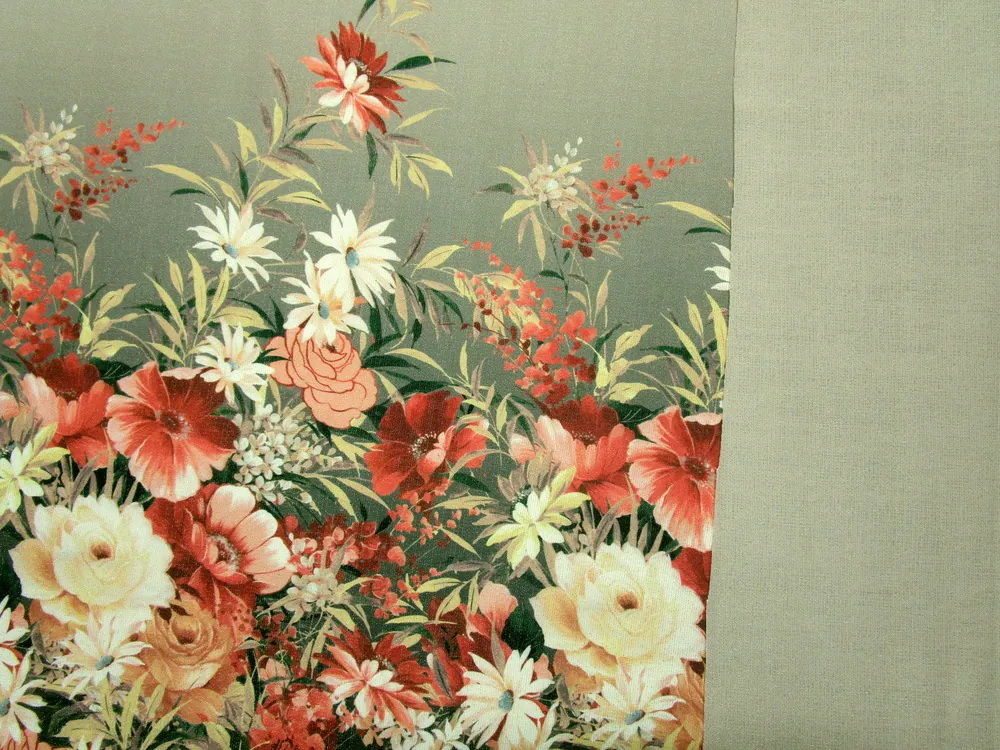 Šatovka béžovo-zlatá "kvety" - bordúra jednostranná