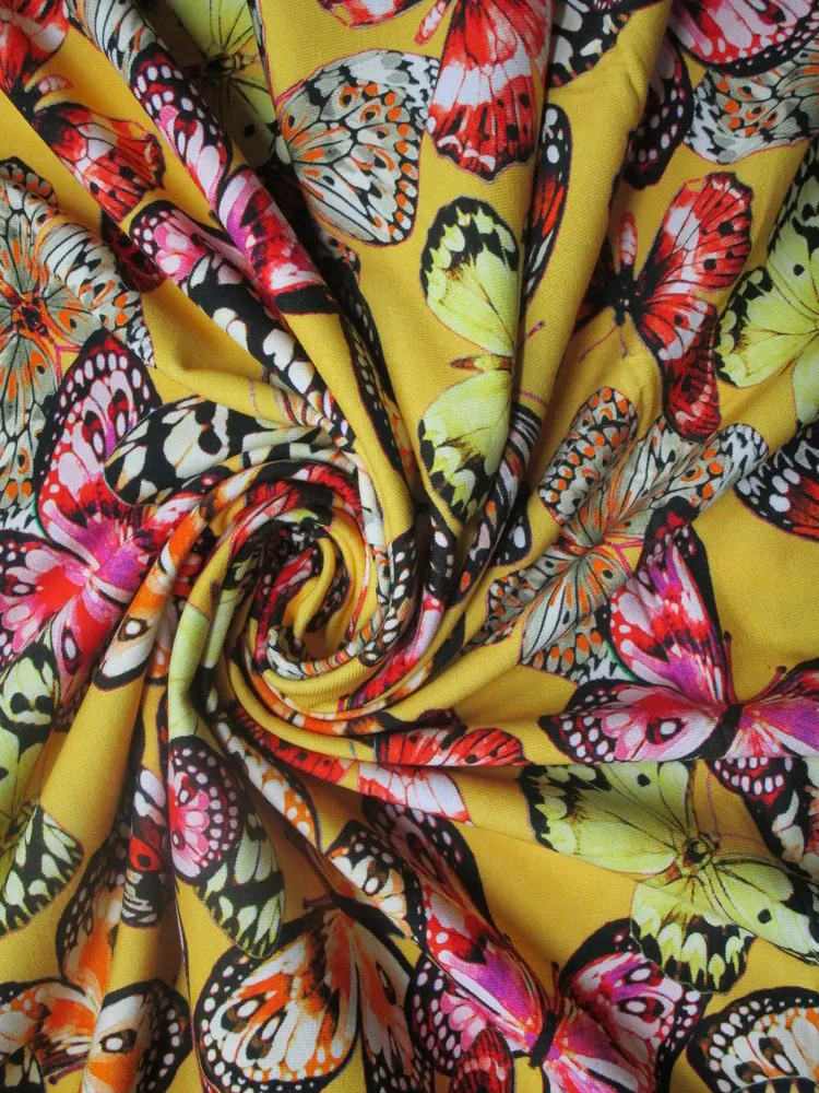 Úplet tmavožltý "farebné motýle" - zbytok