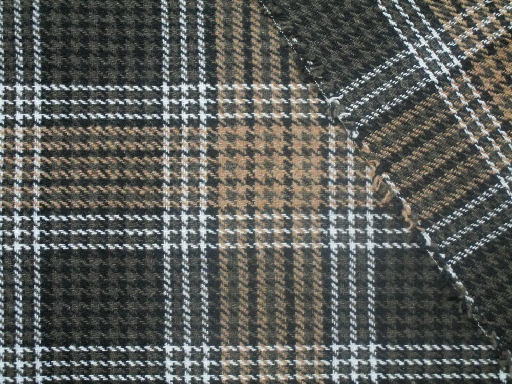 Kostýmovka hnedo-olivová "kohútia stopa,káro"