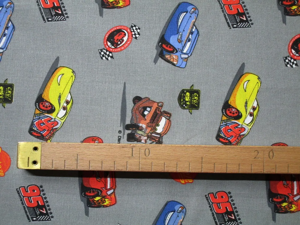 Bavlna sivá "cars" - licencovaná 