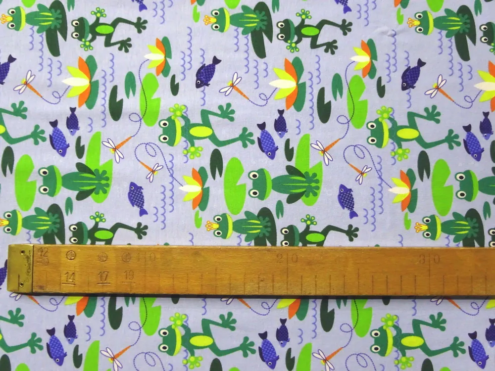 Úplet modrý "žabky, lekná, rybky" 