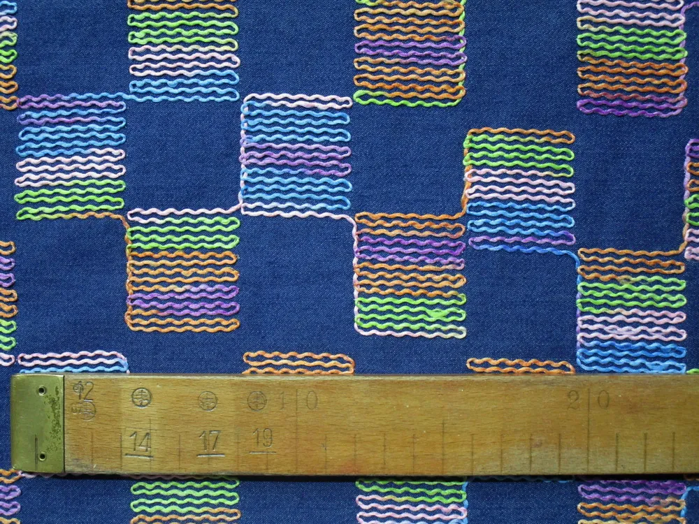 Riflovina modrá "farebné štvorce"