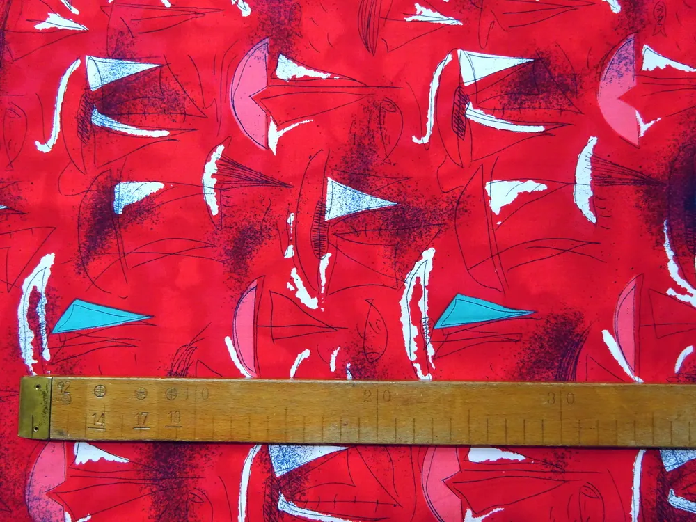 Košelovina červená "plachetnice"