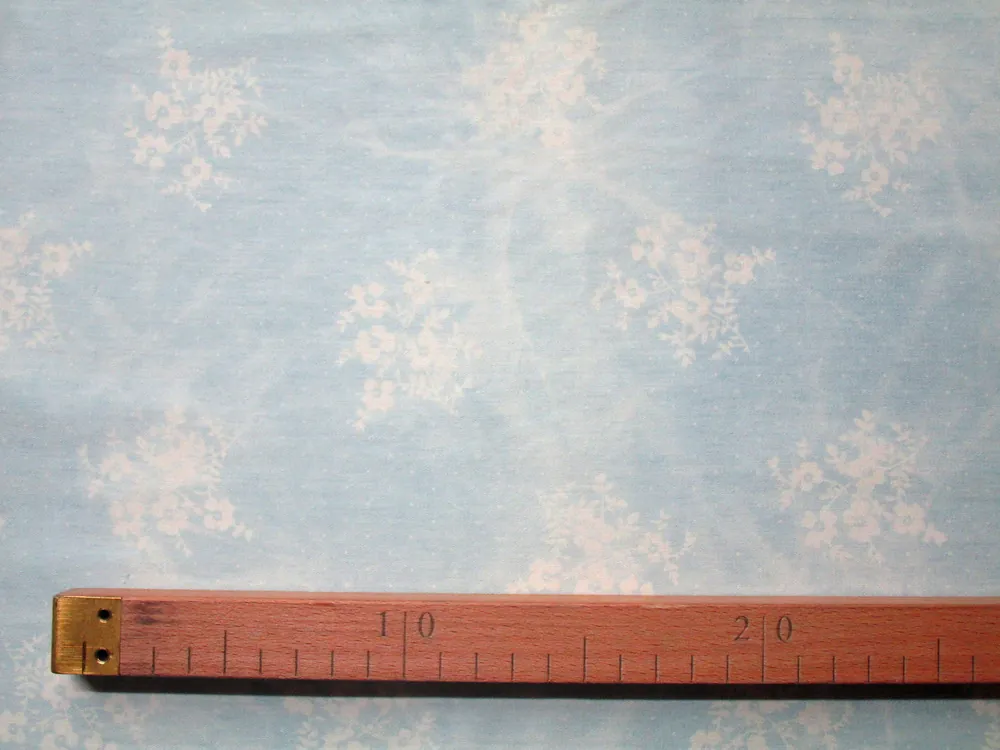 Riflovina svetlomodrá batika "kvety"