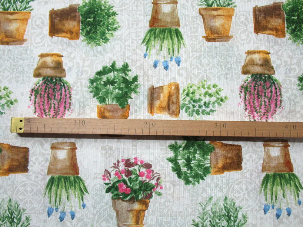 Poťahovka "kvety a bylinky v kvetináči"