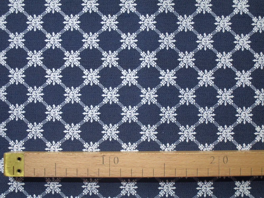 Riflovina tmavomodrá "smotanové ornament"