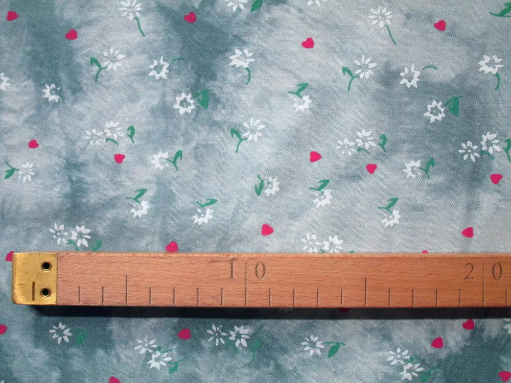 Šatovka sivo-modrá batika "kvety, srdiečka" 