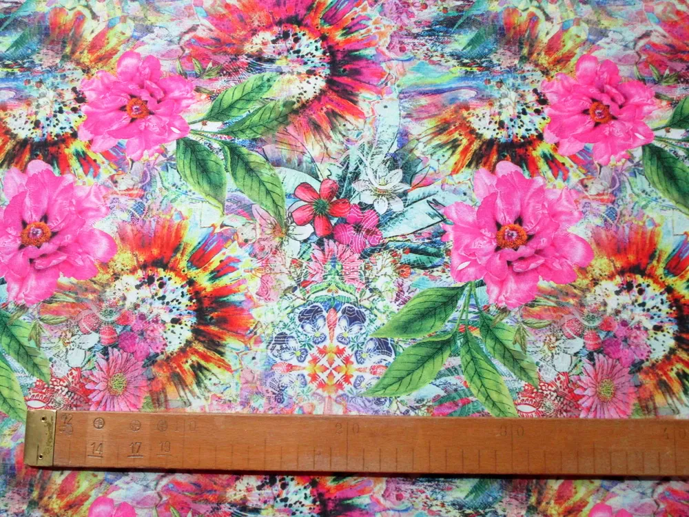 Šatovka zeleno-tyrkysová "cyklaménové kvety" - zbytok