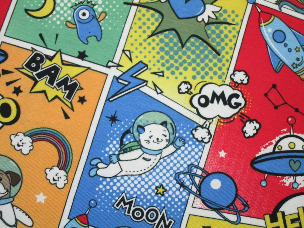 Úplet farebný "vesmírny komiks" 