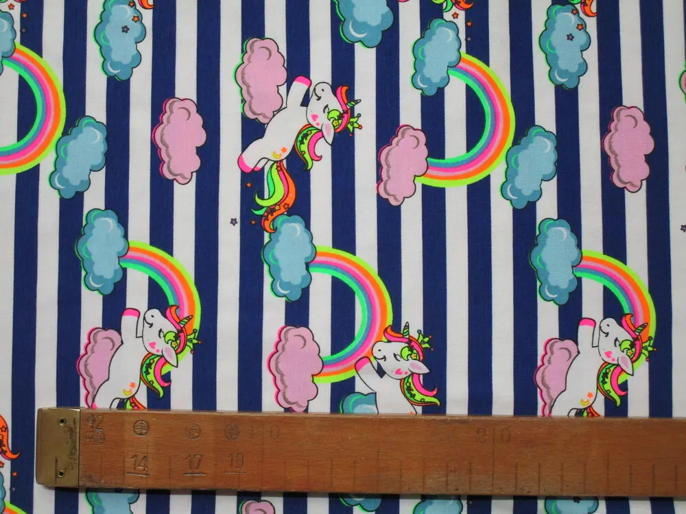 Úplet bielo-modrý "jednorožec s dúhou"