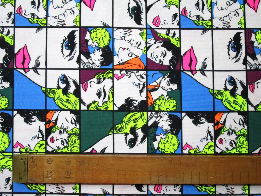 Úplet maslový "tváre v neónových farbách"